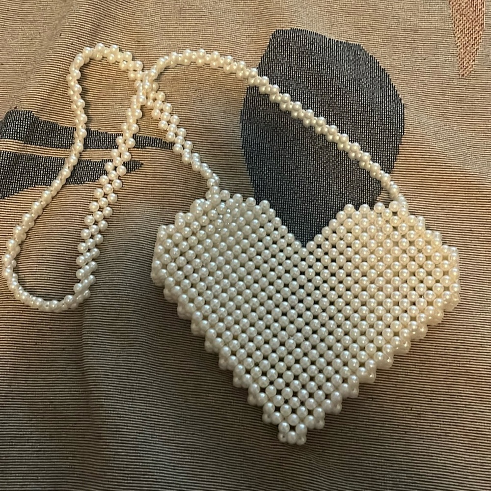 Used once beaded heart purse